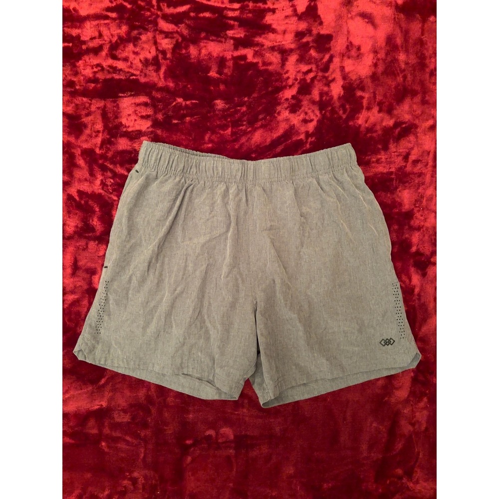 LEG3ND Men's L Gray 2-in-1 Performance Running Athletic Shorts Lined Drawstring